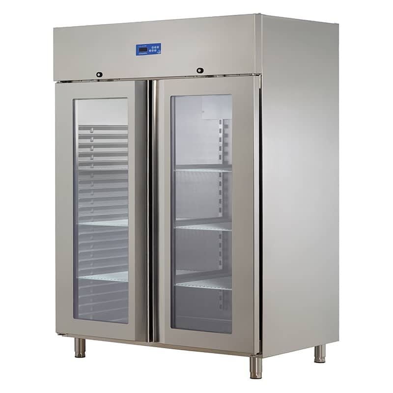Öztiryakiler Monoblok Çift Cam Kapılı, Dik Tip Buzdolabı, Gn 1200 NMV Model, 304 Kalite