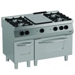 Öztiryakiler 700 Seri Gazlı Fırınlı Kuzine, 6 Gözlü Gazlı Ocak, 120x70x85 cm, OSOGF 12070 SLP