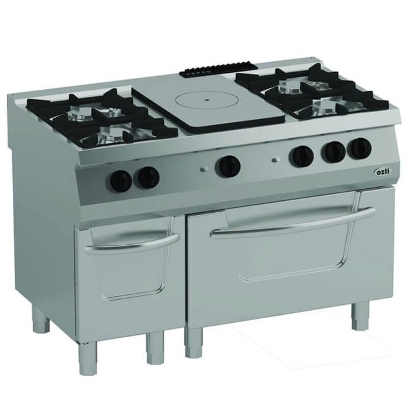 Öztiryakiler 700 Seri Gazlı Fırınlı Kuzine, 6 Gözlü Gazlı Ocak, 120x70x85 cm, OSOGF 12070 SLS