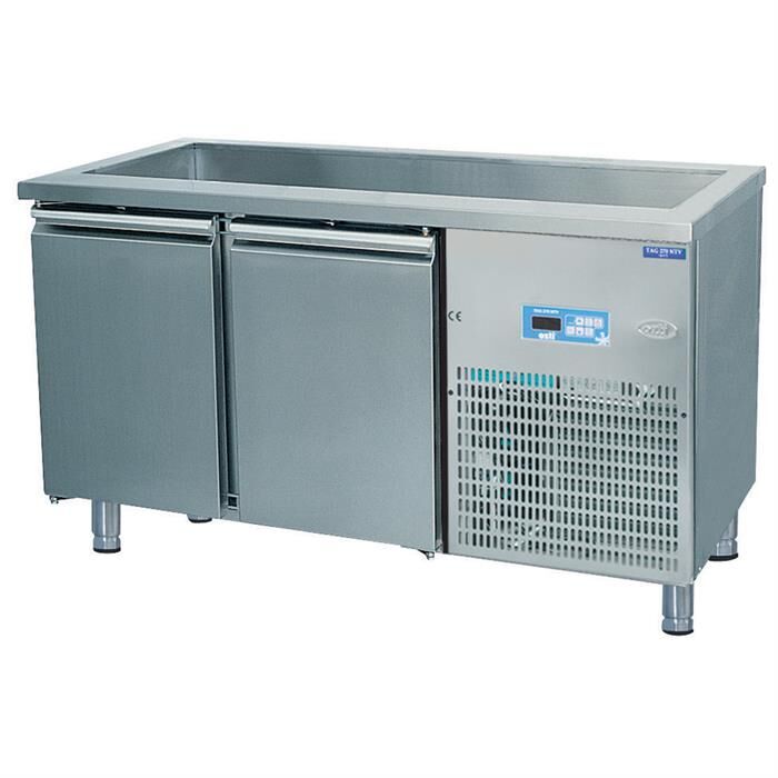 ÖZTİRYAKİLER TAG 270 NTV CIFT INOX KAPI BUZDOLABI SOGUK SERVIS BANKOSU 142*70 7919.27NTV.24