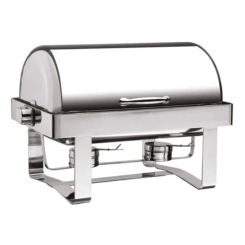 Öztiryakiler Chafing Dish, 180 Derece Açılır Kapak, Düz Ayak, Kızaklı, Isıtıcısız