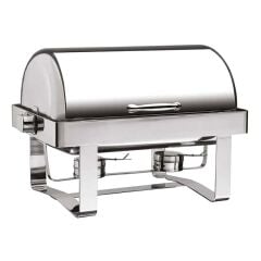 Öztiryakiler Chafing Dish, 180 Derece Açılır Kapak, Düz Ayak, Kızaklı, Isıtıcısız