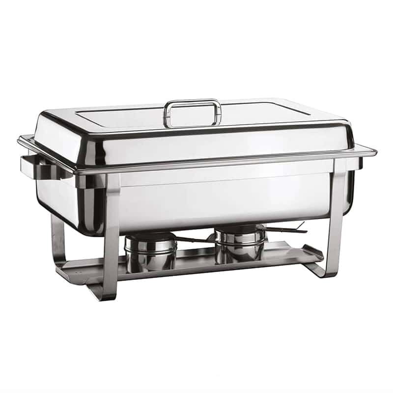 Öztiryakiler Chafing Dish, Çin Model Kapak, İçiçe Geçen Ayak, Kızaklı, Isıtıcısız