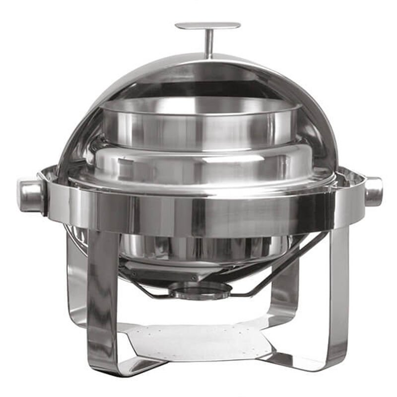 Öztiryakiler Chafing Dish, Küresel Kapaklı Çorbalık, Düz Ayak, Kızaklı, Isıtıcısız
