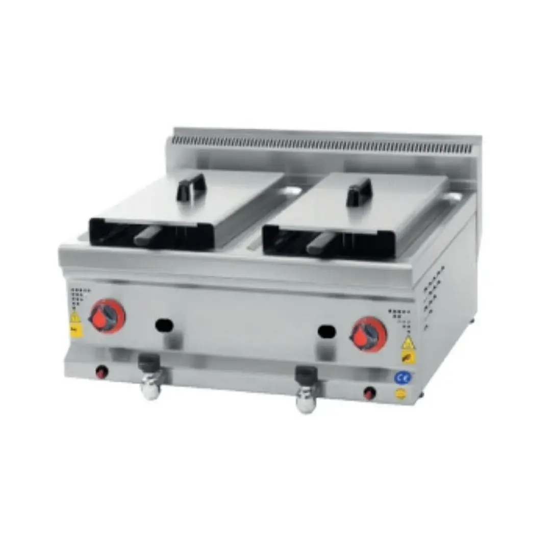 CSA Gazlı 8+8 Litre Set Üstü Fritöz 60x60x30 cm