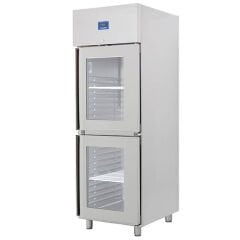 Öztiryakiler İki Yarım Cam Kapılı Dik Tip Buzdolabı , K Tip , GN 600 NMV Model, 304 Kalite